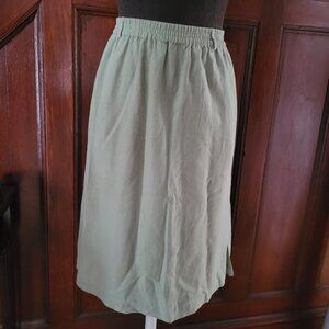 Women's Appleseed's Green Linen Skirt  Size: 16p
